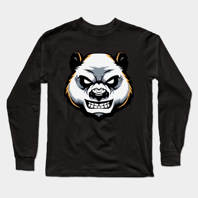 Angry Panda Long Sleeve T-Shirt by Wavey's